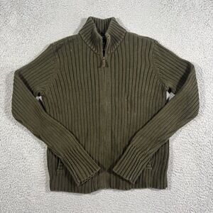 Lauren Ralph Lauren Olive Green Ribbed Cardigan